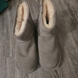 Cozy Gray Bearpaw Boots